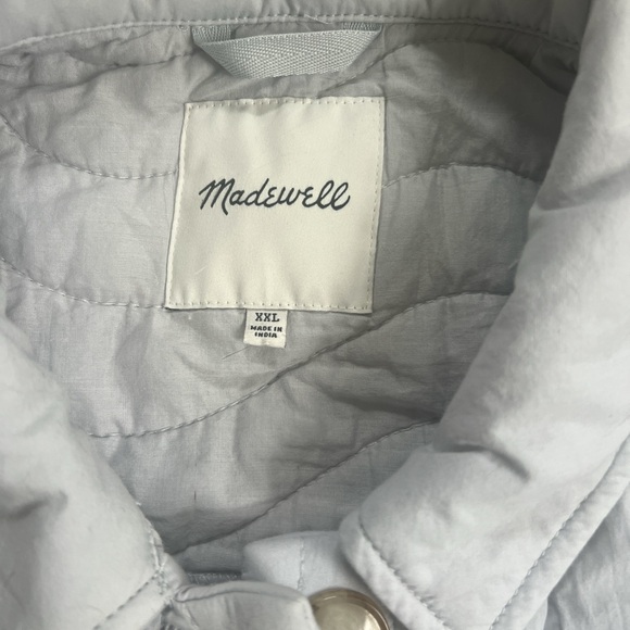 Madewell Quilted Belrose Button Up Gray Shirt Jacket XXL - Picture 5 of 7